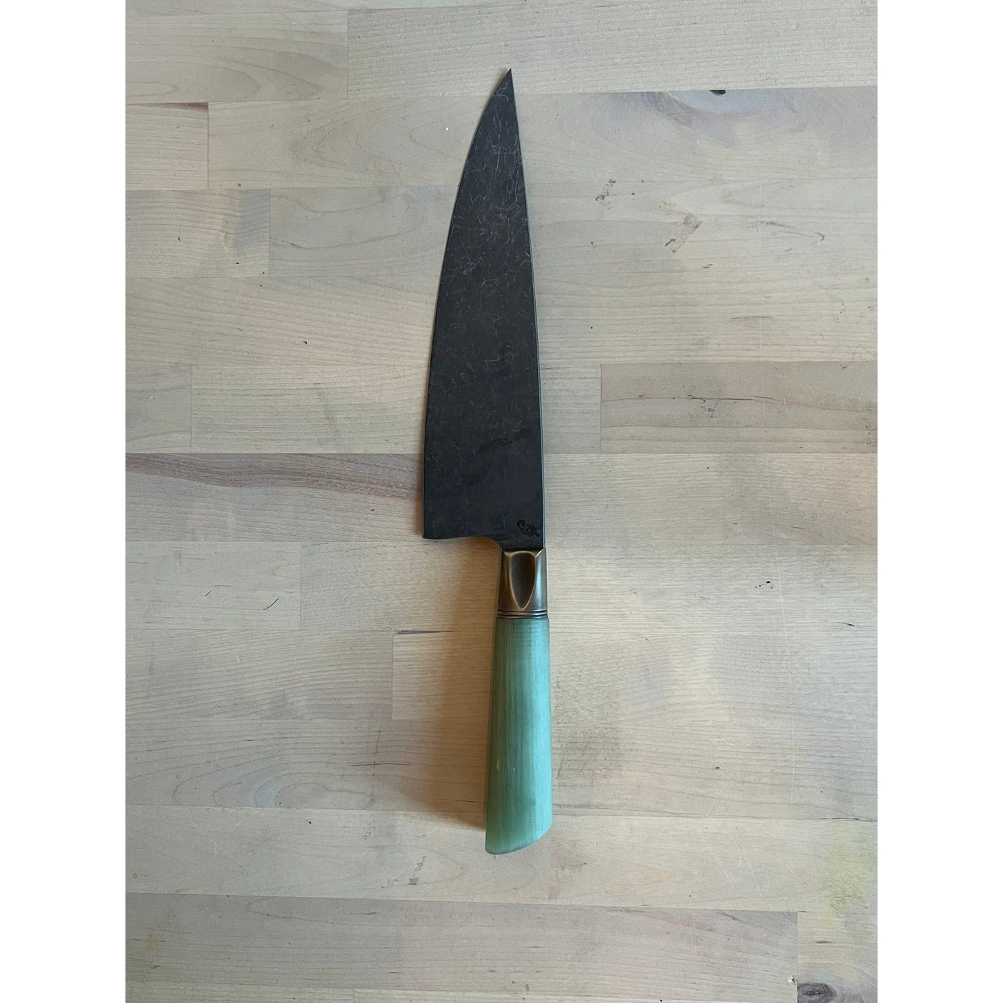 Primeaux 8.5" Chef's - Stonewash Blade - Jade Handle