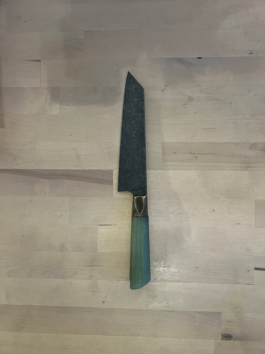 Primeaux - 7.75" Kiritsuke Stonewash Blade - Jade Handle