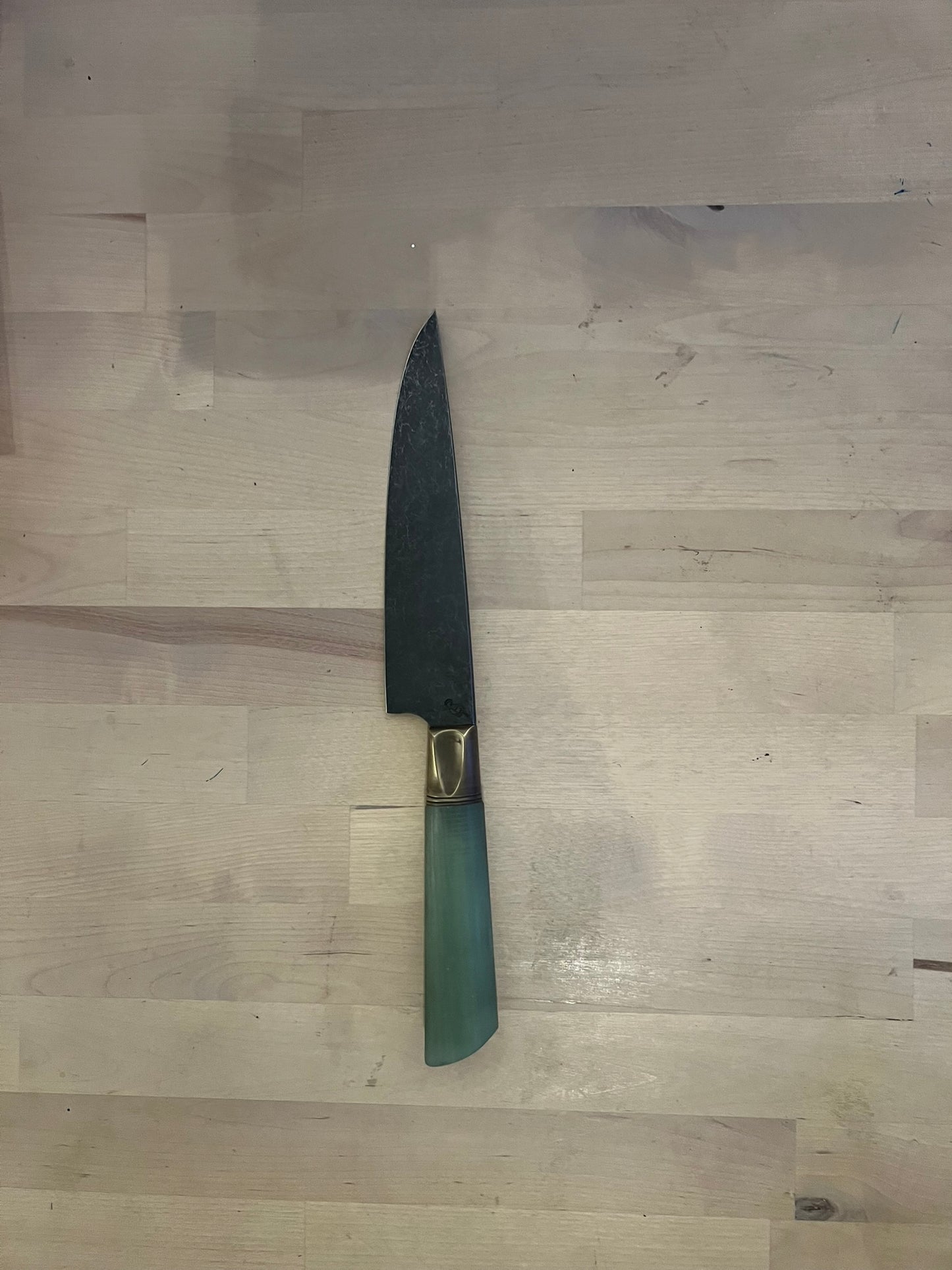 Primeaux - 6.5" Petty Stonewash Blade - Jade Handle