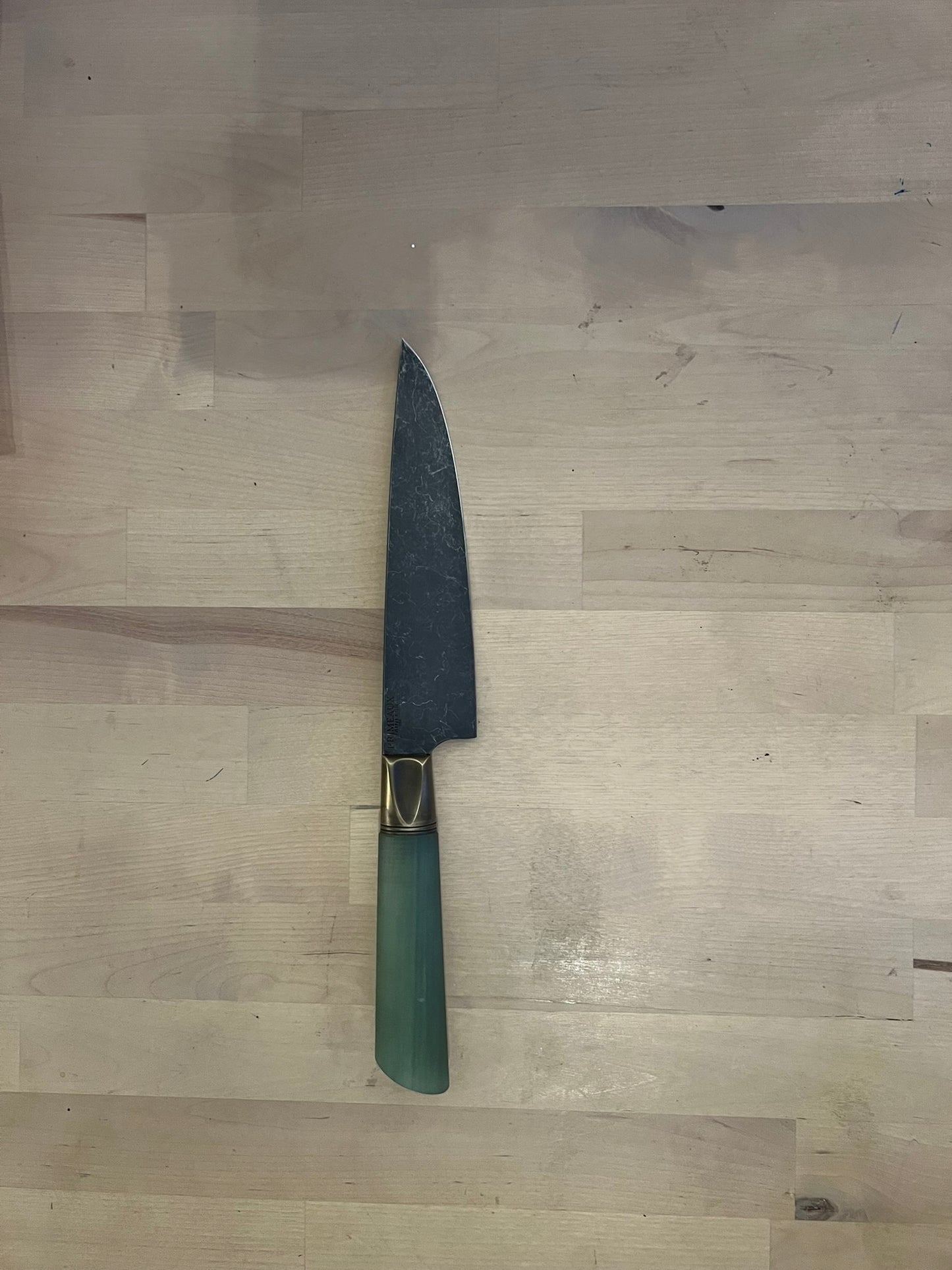 Primeaux - 6.5" Petty Stonewash Blade - Jade Handle