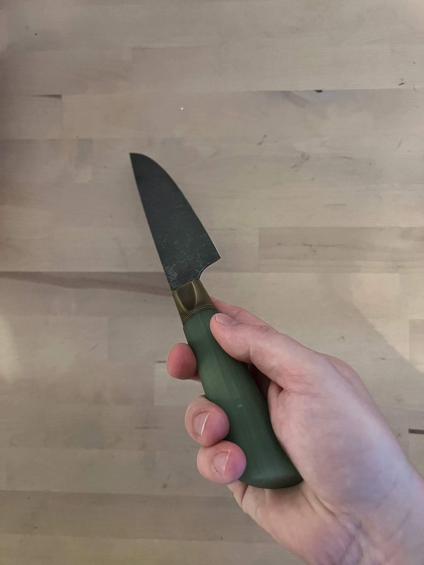 Primeaux - 6.5" Petty Stonewash Blade - Jade Handle