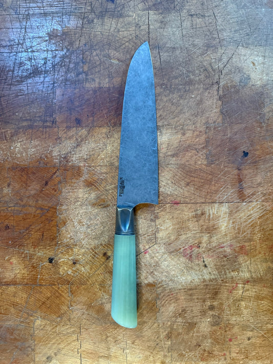 Primeaux Knives Stonewashed Santoku with Jade G10 Handle