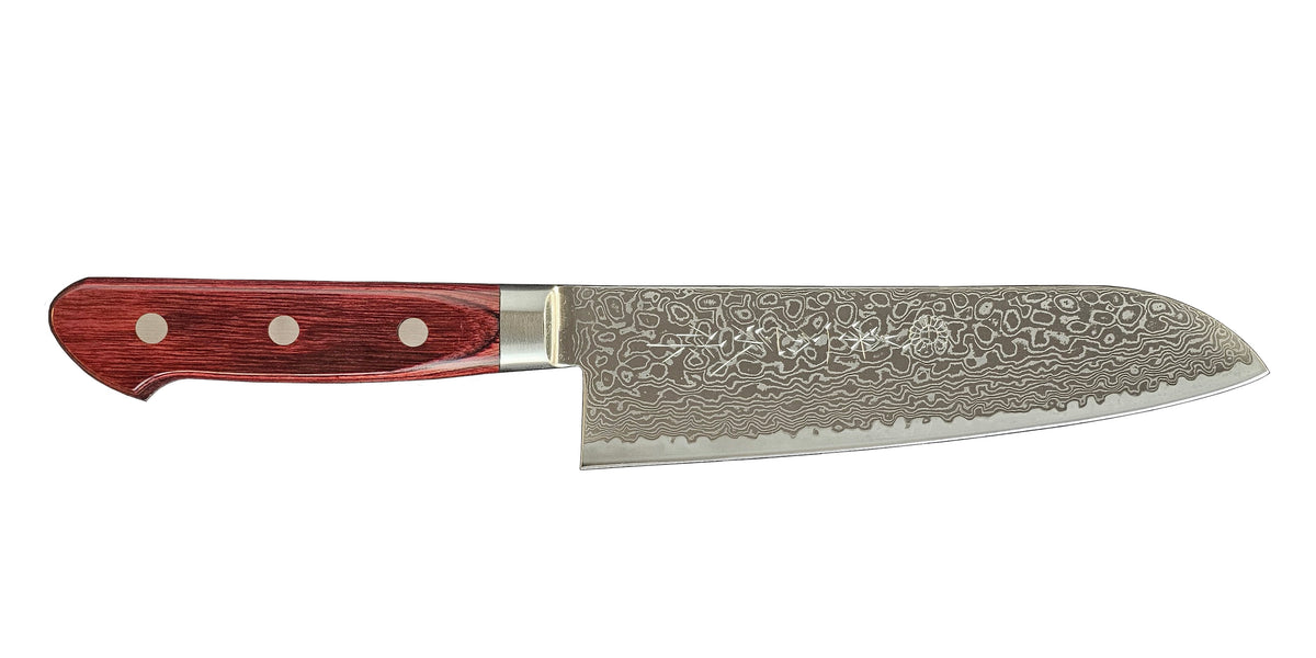 Santoku 67-Layer Damascus - Red Handle - 7"