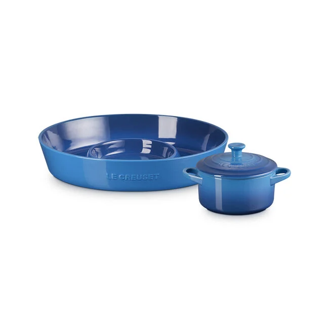 Signature Oval Chip and Dip Platter and Mini Round Cocotte Set