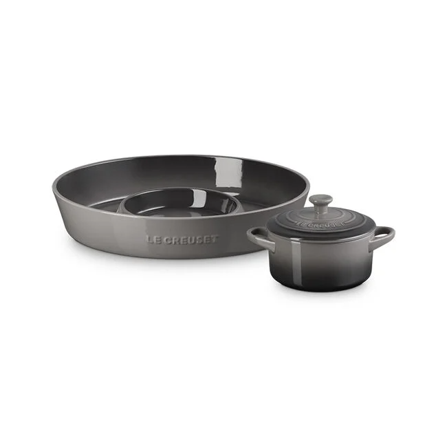 Signature Oval Chip and Dip Platter and Mini Round Cocotte Set