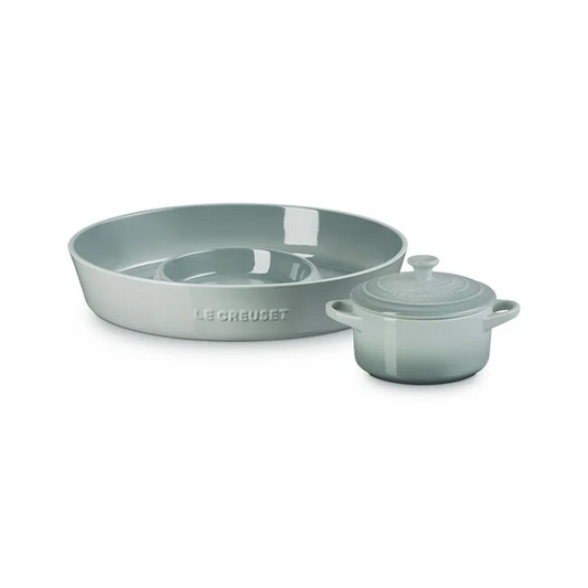 Signature Oval Chip and Dip Platter and Mini Round Cocotte Set