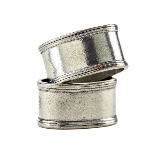 Vintage Smooth Oval Napkin Ring - Set of 2