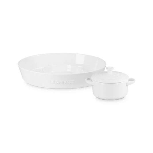 Signature Oval Chip and Dip Platter and Mini Round Cocotte Set