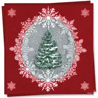 Paper Cocktail Napkins - Beautiful Red Tree