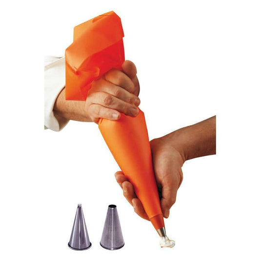 SET OF 1 PASTRY BAG 13¾'' AND 2 TIPS