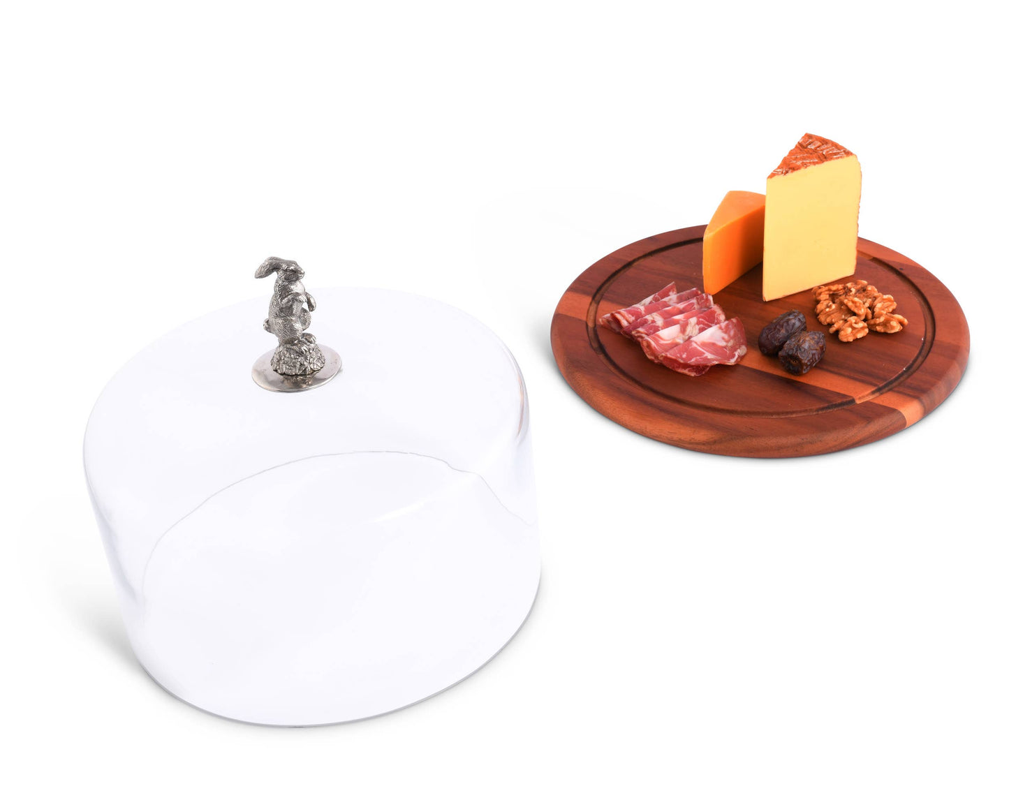 Bunny Glass Covered Cheese Wood Board