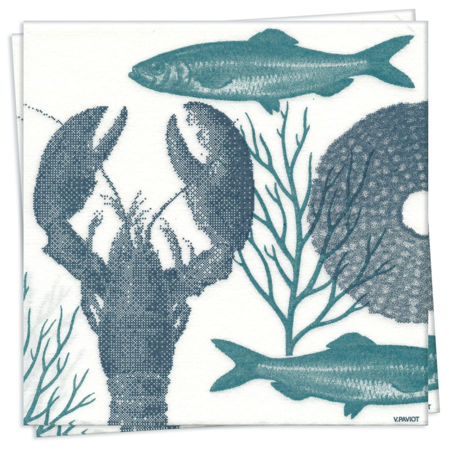 Paper Cocktail Napkins - Blue Lobster