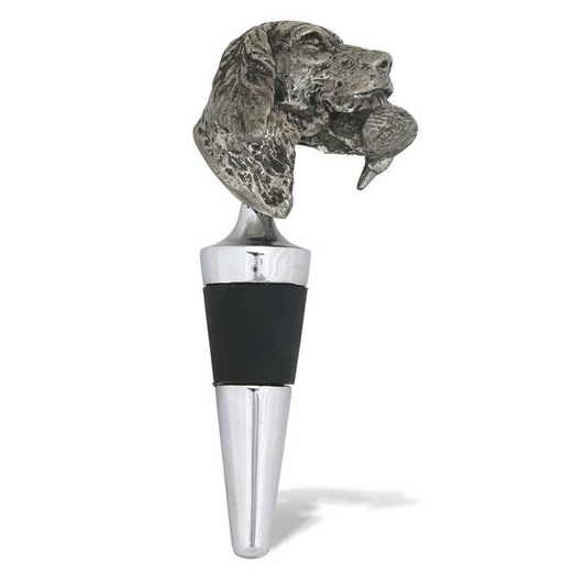 Labrador and Duck Pewter Bottle Stopper