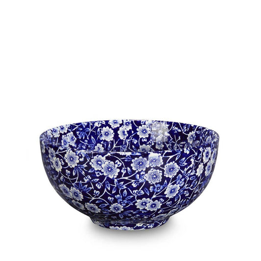 Blue Calico Footed Chinese Bowl