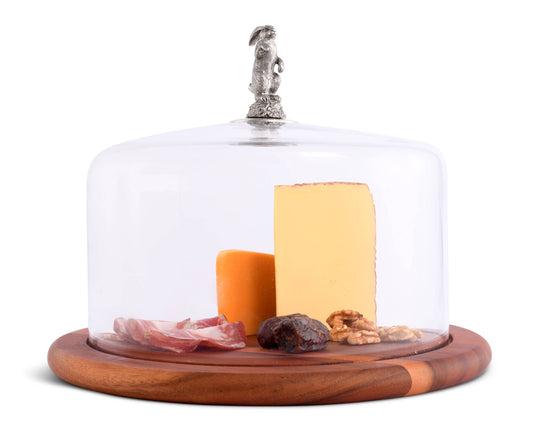 Bunny Glass Covered Cheese Wood Board