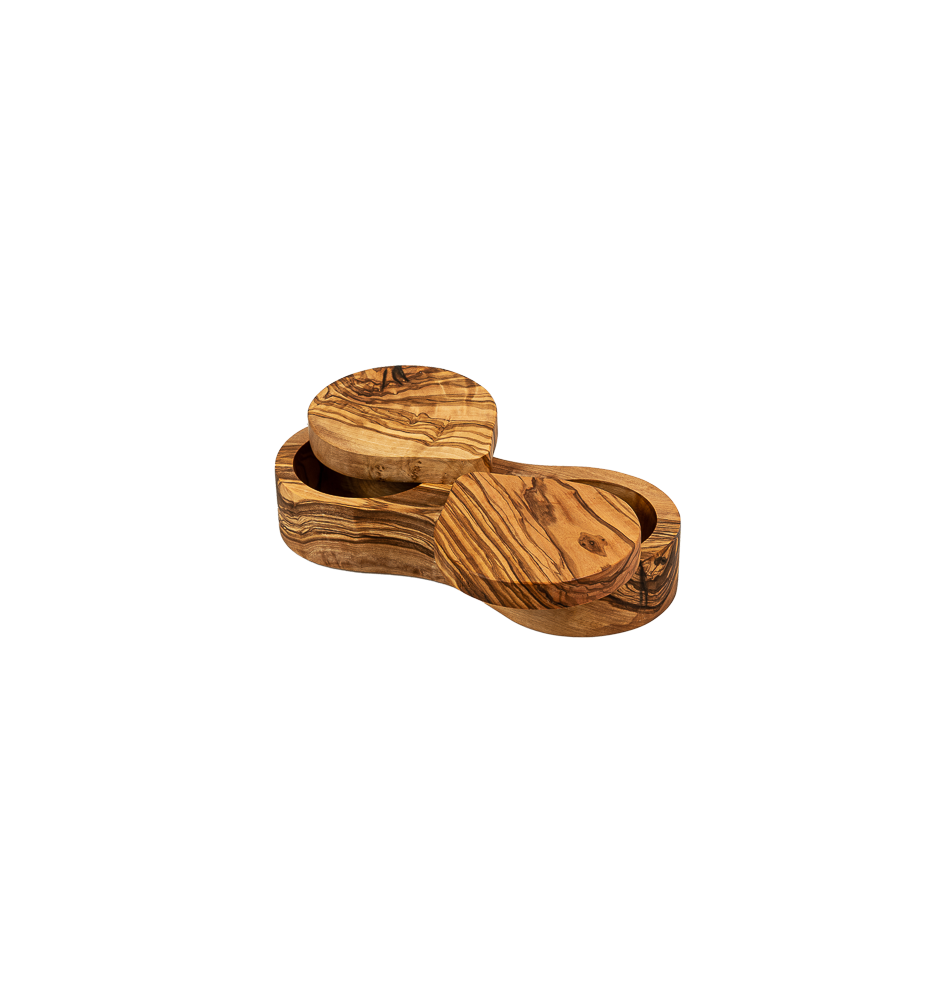 Double Olivewood Salt Cellar