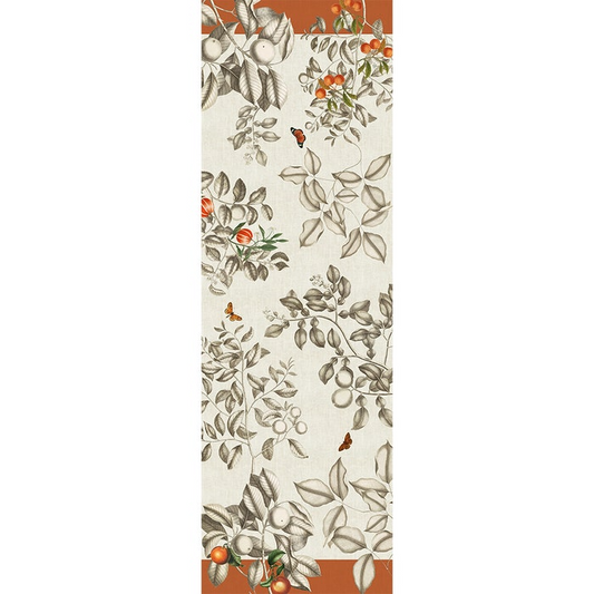 Mandarines Rouille Tablerunner, Cotton-Linen Blend