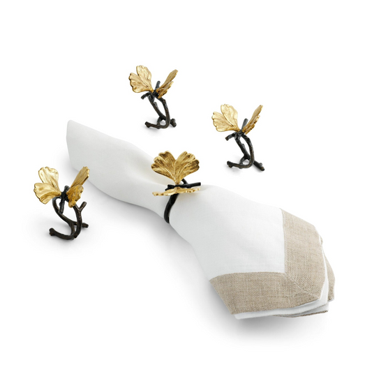 Butterfly Ginkgo Napkin Rings - Set of 4