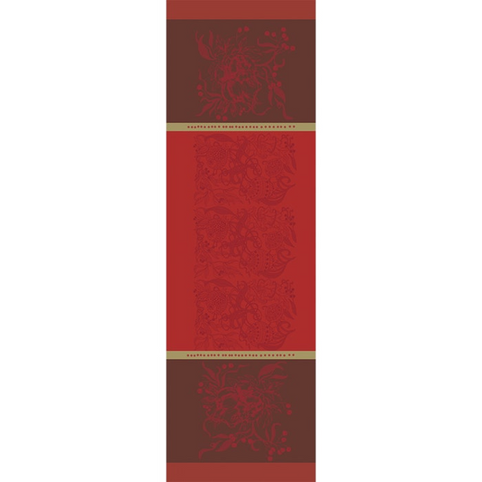 Noel Fruite Rouge Jacquard Tablerunner, Green Sweet