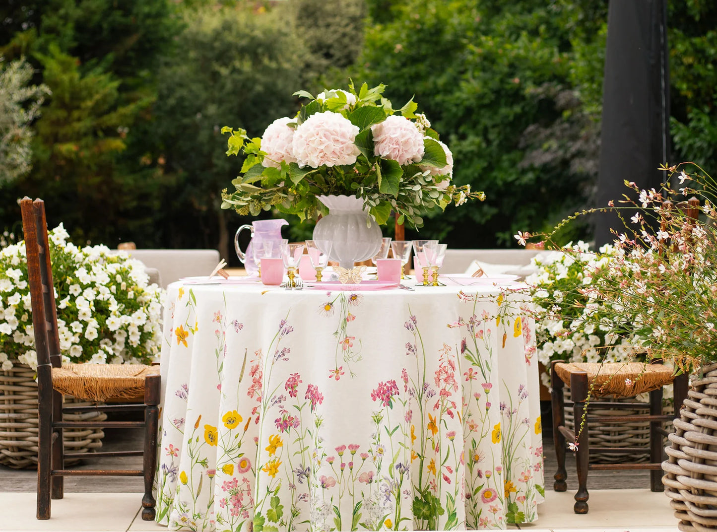 "Our June" Floral Linen - Tablecloth