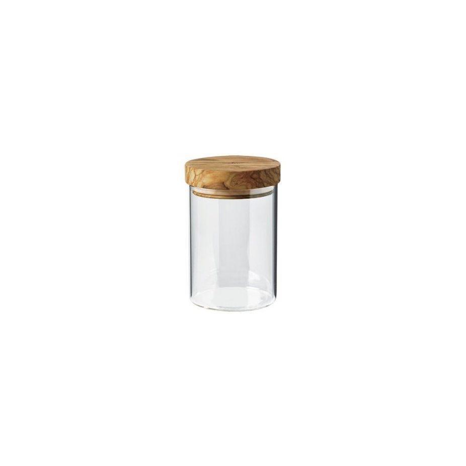 Glass Storage Jar w/ Olivewood Lid