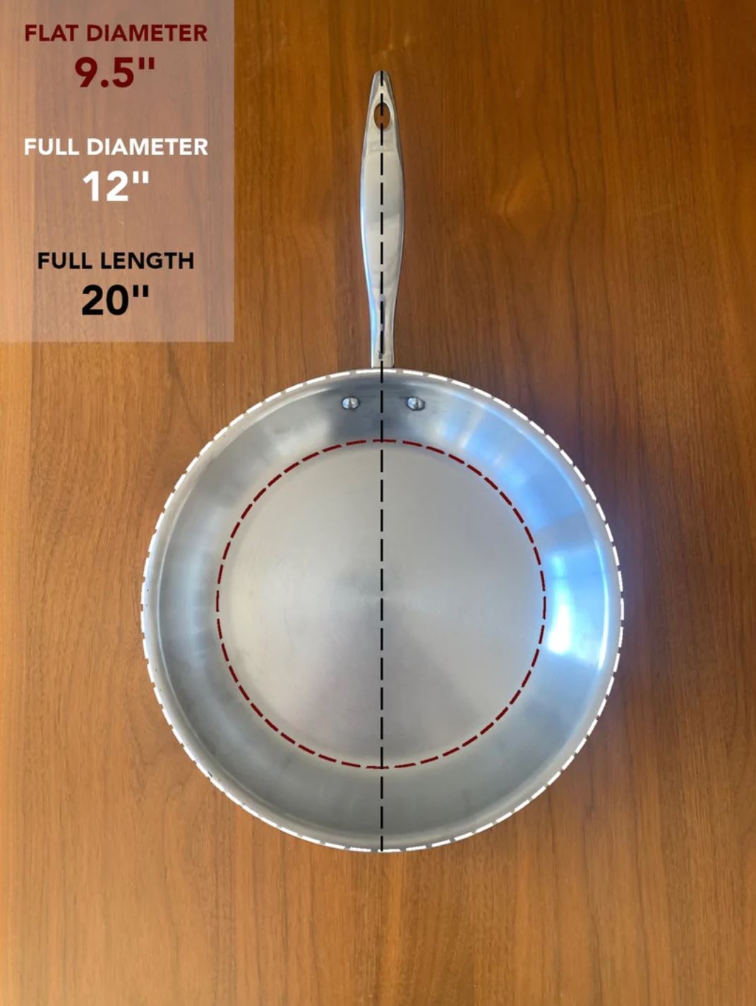 12 Diameter Stainless Steel Frying Pan