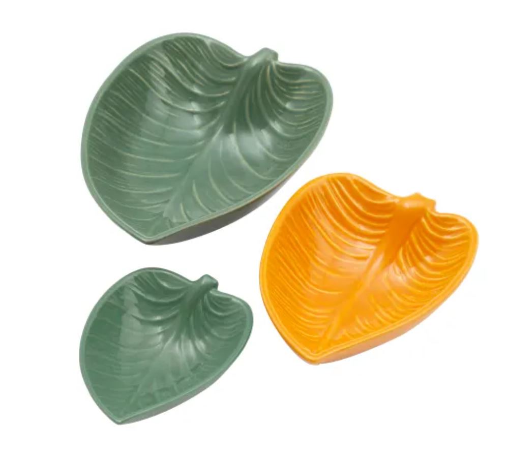 In The Forest Set Of 3 Leaf Dishes