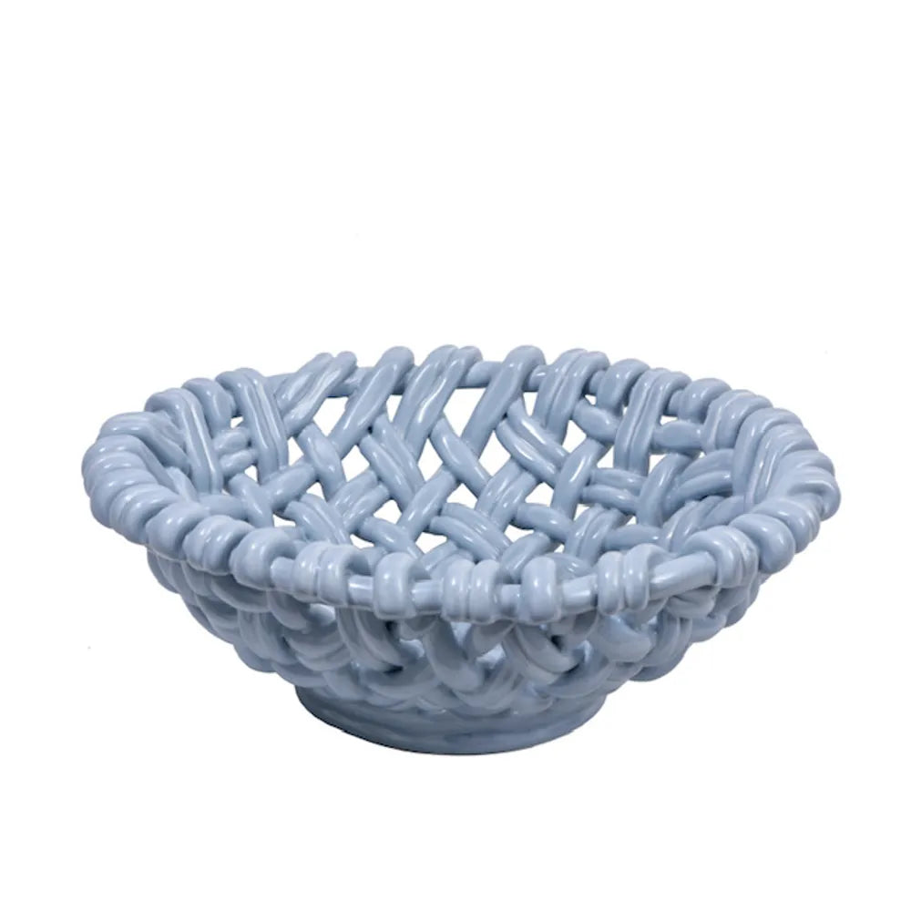 Woven Ceramic Round Basket