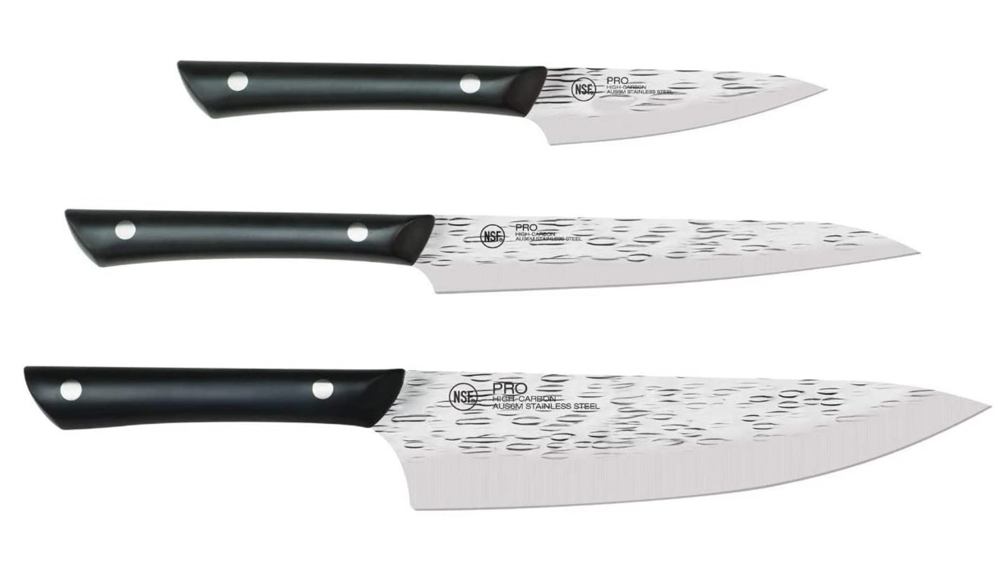 Kai PRO 3 Piece Starter Knife Set, Kitchen Knife Set, Includes 8" Chef's Knife, 3.5" Paring Knife, and 6" Utility Knife, From the Makers of Shun