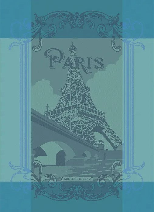 Kitchen Towel - Paris Seine Turquoise Jacquard