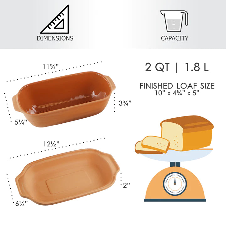 Eurita Clay Pot - Loaf Pan with Lid