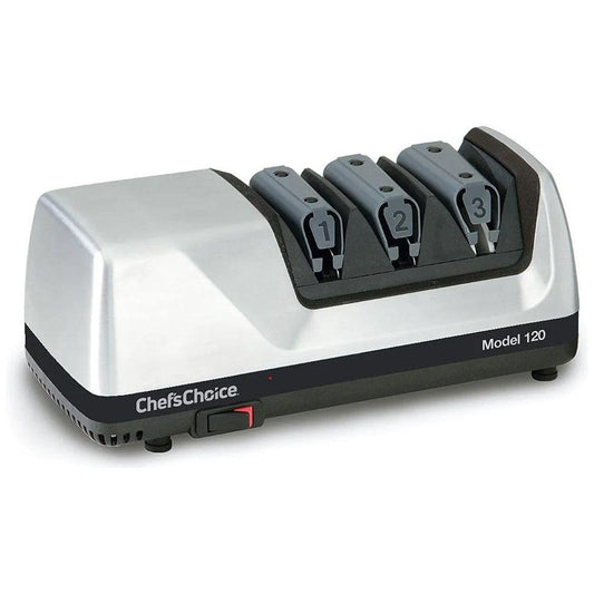 Chef's Choice Model 120 3-Stage Professional Electric Knife Sharpener, Brushed Metal