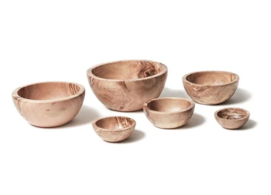 Olivewood Handcrafted Bowls Gift Box (Set of 6, Olivewood)