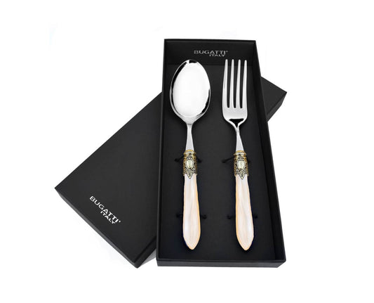 Bugatti Italy Oxford Oxford - 2 Piece Serving Set - Ivory with gold ring